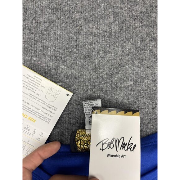 Bob Mackie Wearable Art Dress Womens L Blue T-Shirt Embroidered Butterflies - Picture 3 of 8